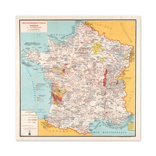 Listing image for Bourguignon 1932 Map France Gastronomy Food Large Wall Art Print Square 24X24 In