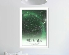 Listing image for Personalised Star Map Sky Print - Constellations, night sky, the night we met